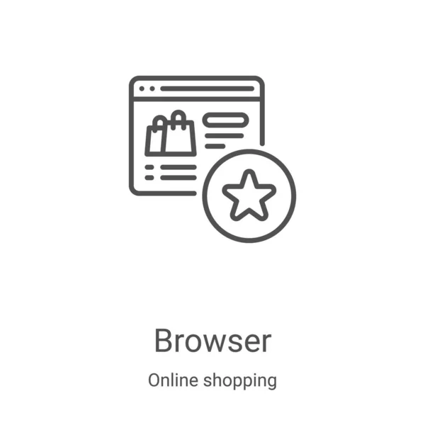 Browser Icon Vektor Aus Online Shopping Sammlung Thin Line Browser — Stockvektor