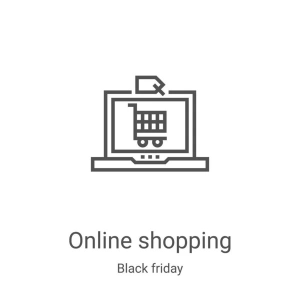 Online Shopping Symbolvektor Aus Der Black Friday Kollektion Dünne Linie — Stockvektor