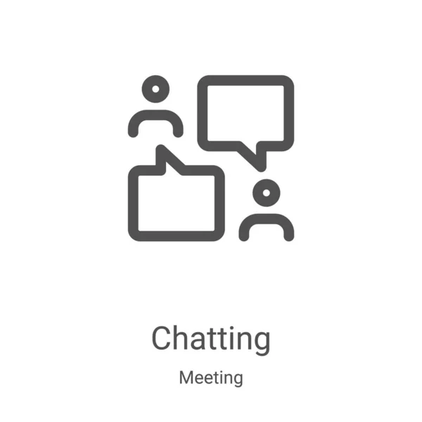 Vector Icono Chat Colección Reuniones Línea Delgada Chat Esquema Icono — Archivo Imágenes Vectoriales