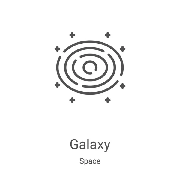 Galaxiensymbolvektor Aus Der Weltraumsammlung Dünne Linie Galaxie Umreißt Symbol Vektor — Stockvektor