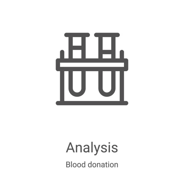 Analyse Icoon Vector Van Bloeddonatie Collectie Dunne Lijn Analyse Schets — Stockvector