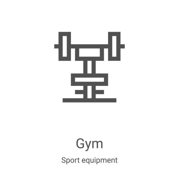 Gym Icon Vector Sport Equipment Collection Thin Line Gym Outline — Stock Vector