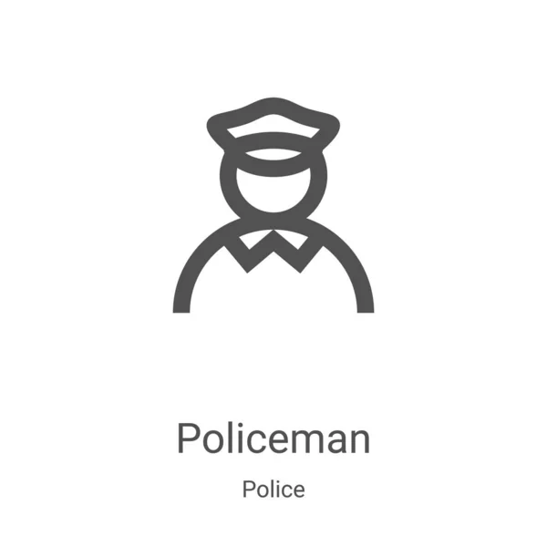 Policeman Icon Vector Police Collection Thin Line Policeman Outline Icon — ストックベクタ