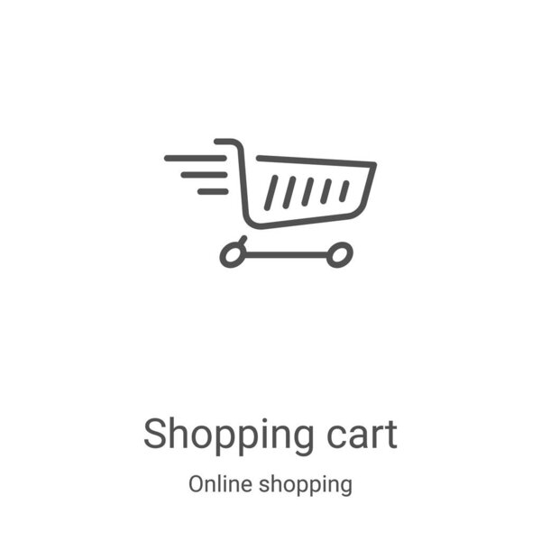 вектор значка корзины из коллекции интернет-магазинов. Тонкая линия корзины наброска иконки векторной иллюстрации. Линейный символ для использования в веб и мобильных приложениях, логотипе, печатных СМИ

