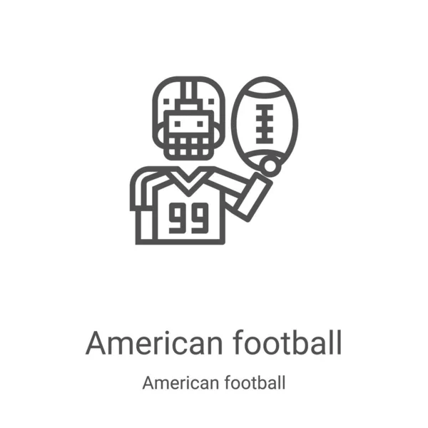 American Football Icon Vector American Football Collection Thin Line American — Stock Vector