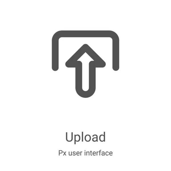 Upload Vector Ícone Coleção Interface Usuário Linha Fina Upload Esboço — Vetor de Stock