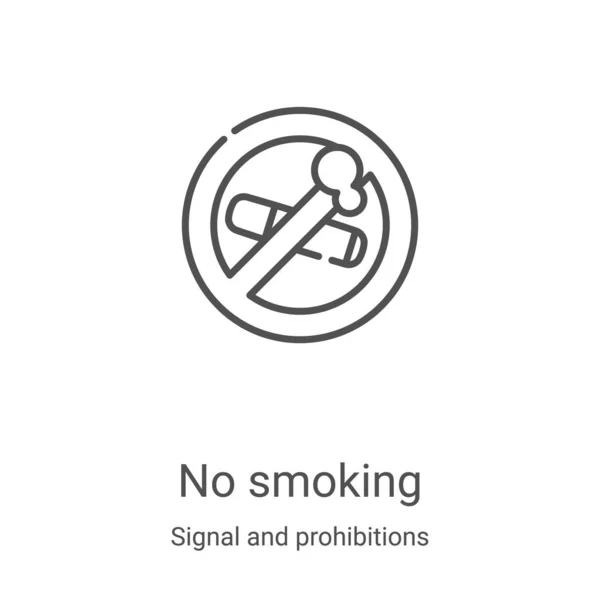 Ingen Rökning Ikon Vektor Från Signal Och Förbud Samling Tunn — Stock vektor