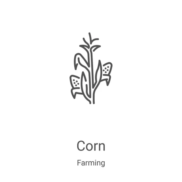 农业收集的玉米图标向量 细线玉米轮廓图标矢量插图 用于网络和移动应用程序 印刷媒体的线性符号 — 图库矢量图片