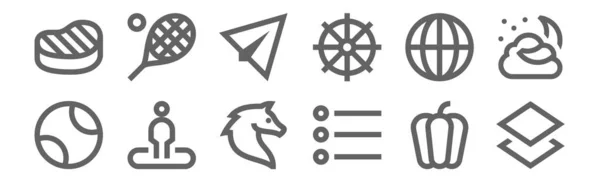 Набір Різних Іконок Викласти Тонкі Піктограми Лінії Такі Шари Список — стоковий вектор