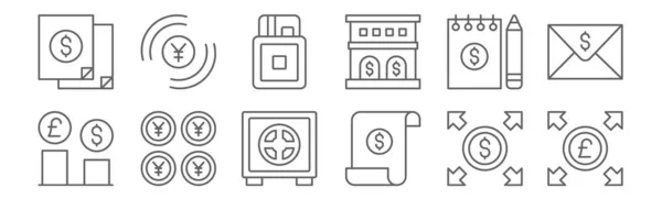 Jeu Icônes Argent Contour Des Icônes Ligne Mince Telles Que — Image vectorielle