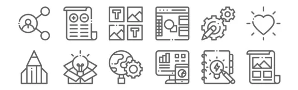 Set Von Design Thinking Icons Dünne Linien Symbole Wie Grafik — Stockvektor