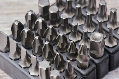 farklı türde tornavida bitlerinin makro fotoğrafı