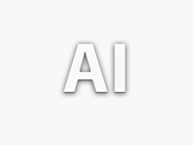 Büyük harflerle Ai, beyaz arka planda yapay zeka anlamına geliyor.