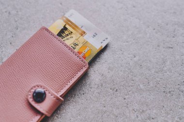 Kimlik, bankacılık kartları ve Mastercard 'lı RFID koruma cüzdanı, kopyalama alanı