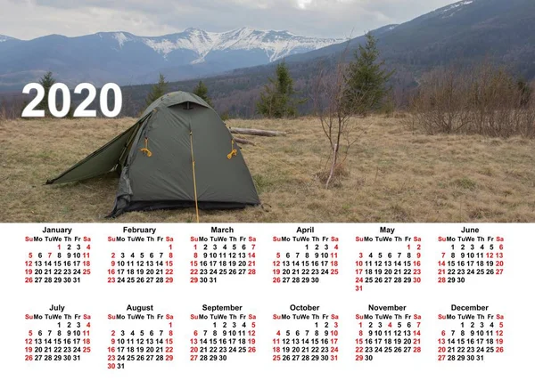 Calendario Parete Tutto Anno Calendario Aziendale Domestico Aziendale Calendario 2020 — Foto Stock