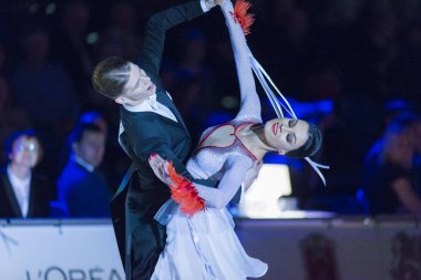 Yetişkin dans çift gençlik standart Avrupa Program Wdsf Baltık Grand Prix-2106 Şampiyonası üzerinde gerçekleştirir.