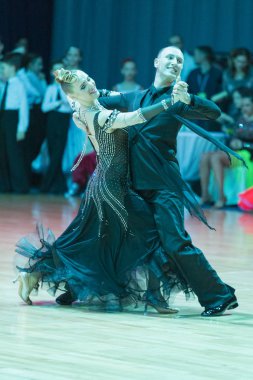 Pro-Am dans çift Pro-Am Süper Kupası uluslararası Avrupa Standart Program Wdsf Minsk açık dans festivali-2017 üzerinde gerçekleştirir.