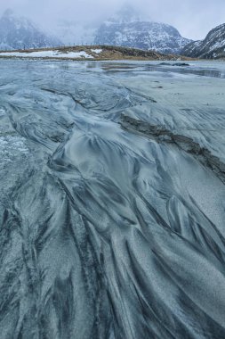 Seyahat kavram ve fikirler. Güzel taşlı Haukland Utaklev Beach