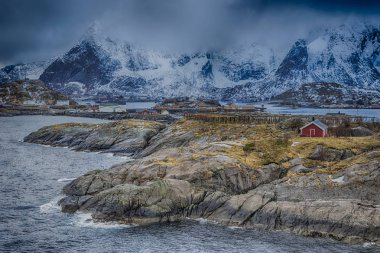 Seyahat kavram ve fikirler. Nefes kesen ısmarlayarak Reine Köyü, Lofoten Adaları