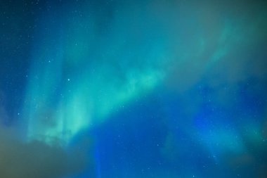 Pitoresk benzersiz Kuzey ışıkları Aurora Borealis bitti Lofoten Adaları Norveç'in Kuzey bölümünde şaşırtıcı.