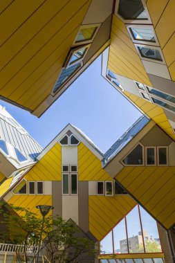 Modern binalar şehir mimari tasarım öğeleri küp evler Piet Blom Rotterdam şehir merkezinde tarafından tasarlanan olarak bilinen
