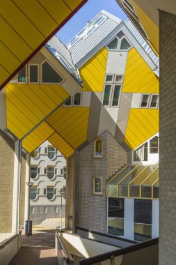 Modern binalar şehir mimari tasarım öğeleri küp evler Piet Blom Rotterdam şehir tarafından tasarlanan olarak bilinen