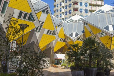 Modern binalar şehir mimari tasarım öğeleri küp evler Piet Blom Rotterdam şehir tarafından tasarlanan olarak bilinen