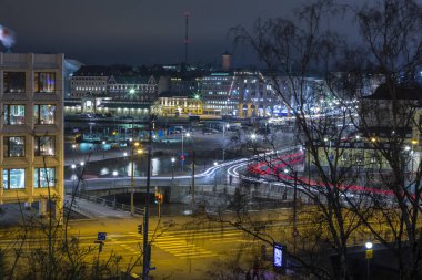 Fikir ve Destinations.Upper profili Helsinki geceleri seyahat