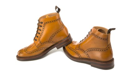 Ayakkabı kavramları. Sigorta primi aksanlı konuşma Derby çizme buzağı deri tabaklama