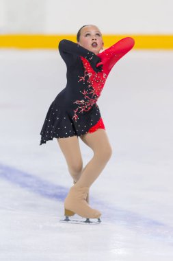 Beyaz Rusya Uliyana Skurat gelen kadın buz patenci yavrularını A kızlar serbest program Program yapar