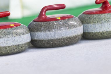 Mavi kolu taşları buz Curling, portre