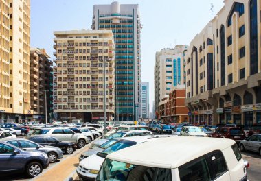 View of Abu Dhabi  Skyline and parking at Abu Dhabi, United Arab Emirates in 21/10/2012