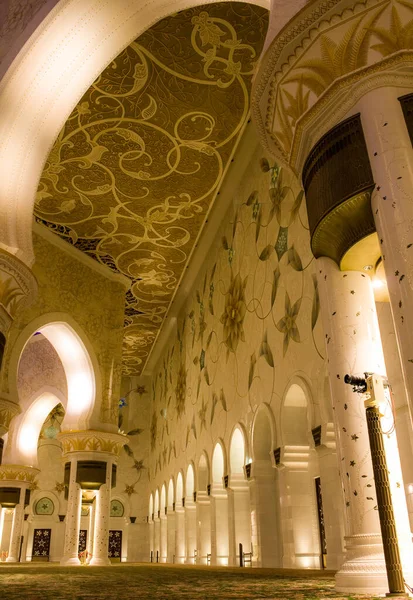 Bel Intérieur Sheikh Zayed Grande Mosquée Abu Dhabi Émirats Arabes — Photo