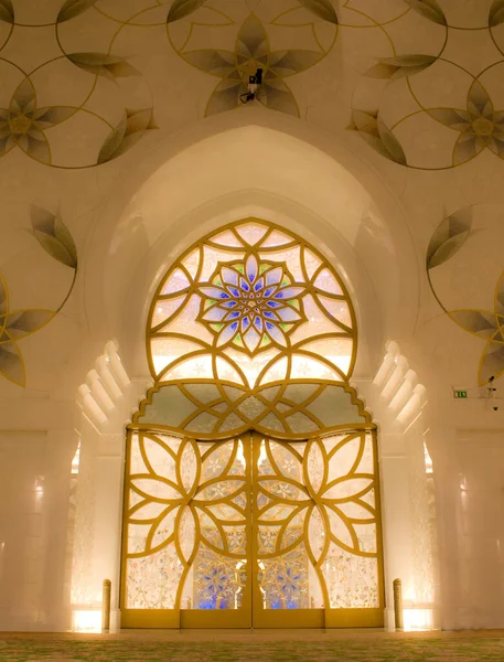 Bel Intérieur Sheikh Zayed Grande Mosquée Abu Dhabi Émirats Arabes — Photo