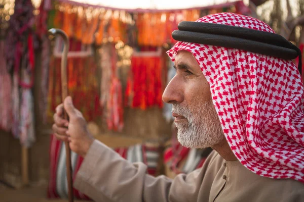 Arab Bedouin Muž Dafrah Festivalu Prosinci 2012 Abu Dhabi Spojené — Stock fotografie
