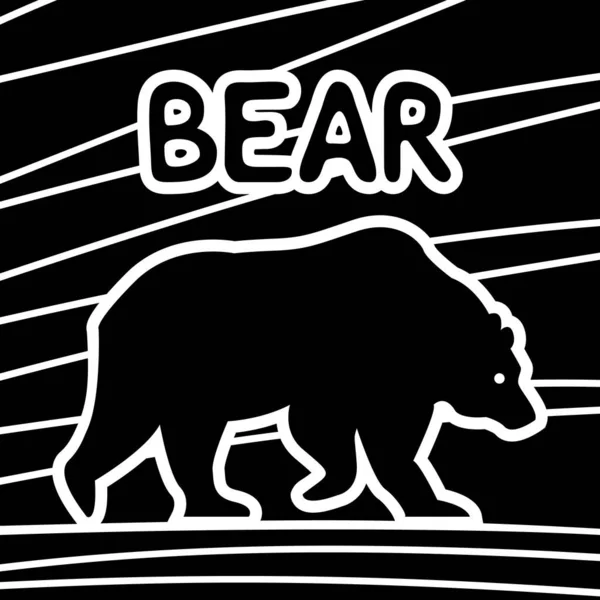Brutale Karte Mit Einem Bären Silhouette Eines Großen Tieres Abstrakte — Stockvektor