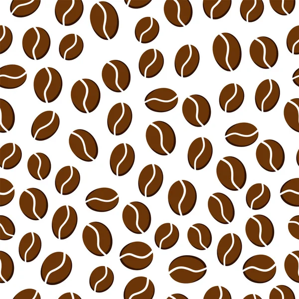 Roztomilé Bezešvé Pozadí Kávovými Zrny Vzor Kávy Moderní Tisk Pro — Stockový vektor
