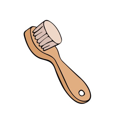 Çevre dostu doğal malzemelerden yapılmış ev için hoş bir fırça. Sıfır. izole vektör illüstrasyonu