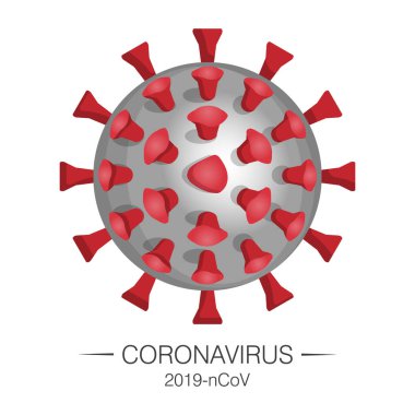Microscopic particle of coronavirus 2019-nCoV. Isolated object on a white background