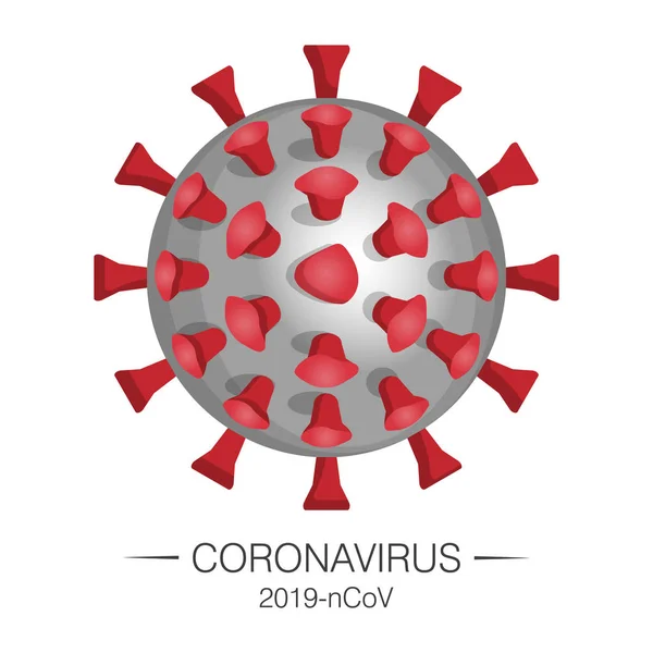 Microscopic particle of coronavirus 2019-nCoV. Isolated object on a white background — Stock Vector