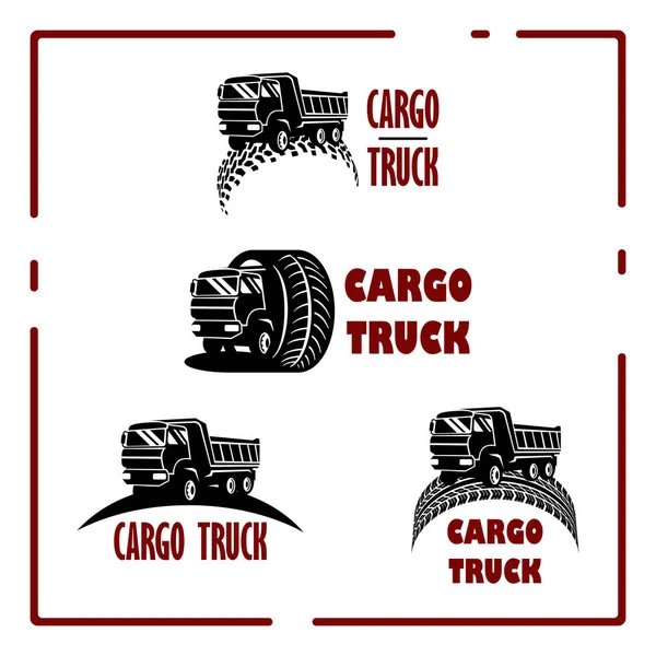 Logos Für Die Herstellung Von Lkws Sonderausrüstungen Logistikunternehmen Oder Tankstellen — Stockvektor