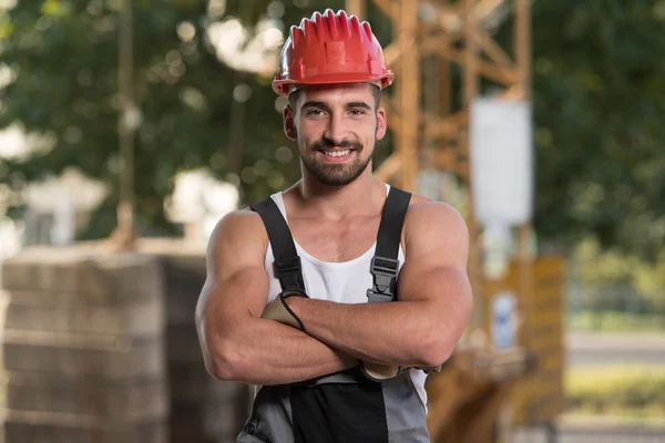 Young Engineer Builder At Construction Site — Stock Photo, Image