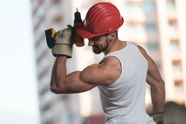 Handsome Hard Worker People Portrait At Construction Site — Stock Photo, Image