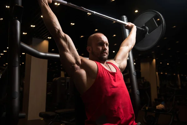 Exercise For Shoulders On Machine — Stock Photo, Image