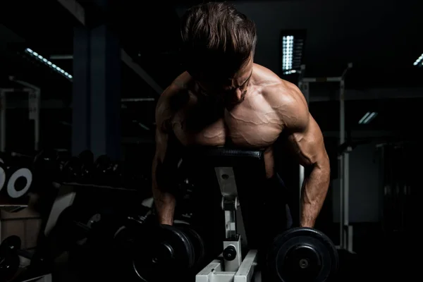 Young Man Exercising Back In The Gym — Stock Photo, Image
