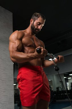 Pazı egzersiz kablo makine üzerinde