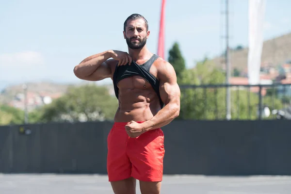 Healthy Young Man Posing Outdoors — Stock Photo, Image