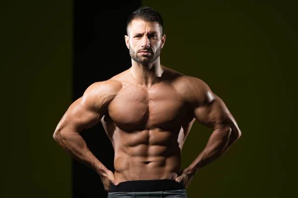Man Showing Abdominal Muscle — Stock Photo, Image