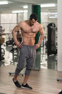 Altı paketi ile sağlıklı kıllı adam