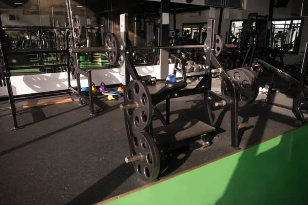 Equipment Machines Modern Gym Room Fitness Center — Stock Photo, Image